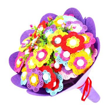 Hoa vải nỉ trang trí lớp học mầm non