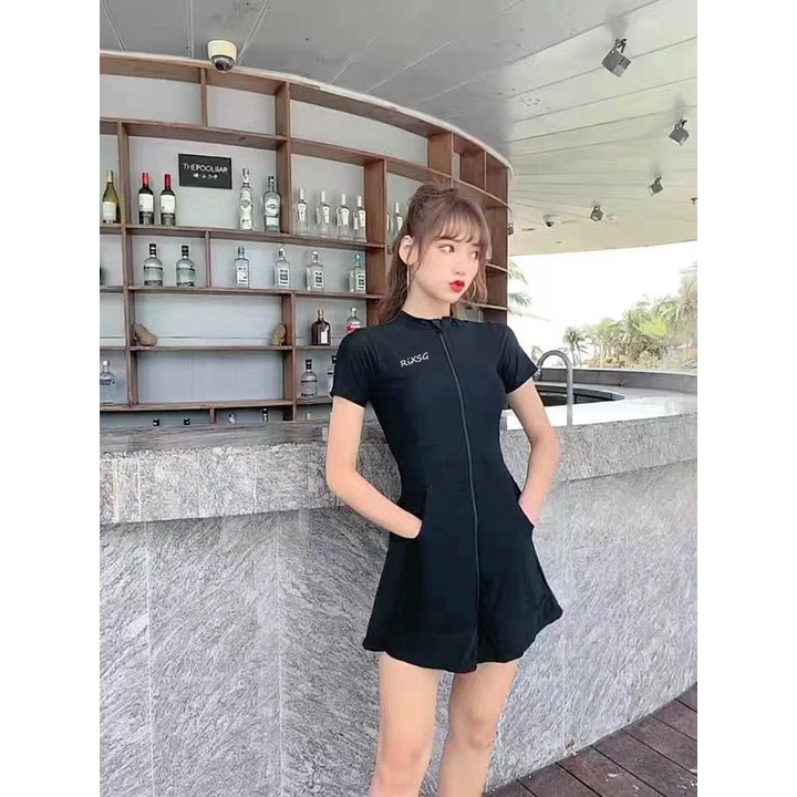 Đồ Bơi Một Mảnh Phối Khoá Kéo Cho Nữ