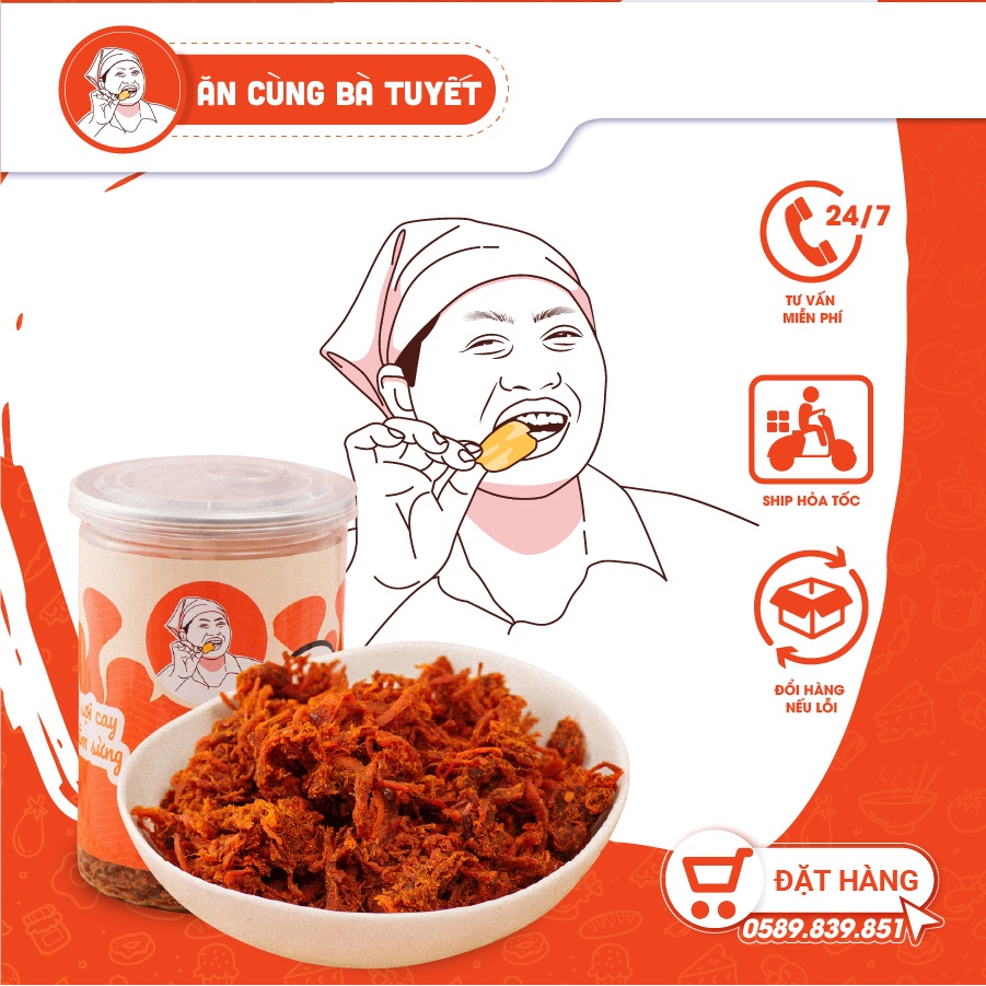 Khô bò sợi xé cay 200g ăn vặt cùng Bà Tuyết vừa RẺ vừa NGON