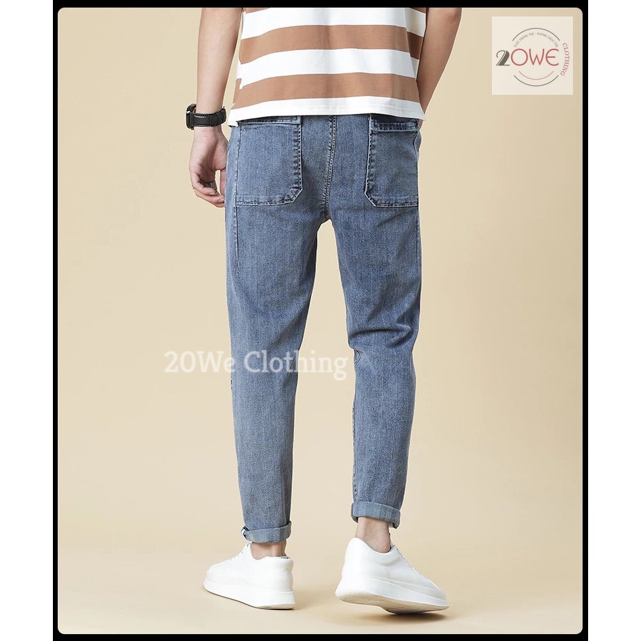 Quan jean nam, jeans,quần bò, baggy túi hộp, xanh sky ống suông rộng style hàn quốc hot 2021 | BigBuy360 - bigbuy360.vn