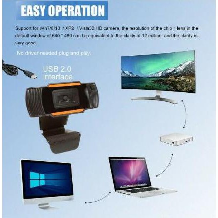 Webcam Hd 720p Tự Động Lấy Nét Tích Hợp Micro Tiện Dụng Cho Laptop / Máy Tính | BigBuy360 - bigbuy360.vn