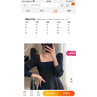 Đầm cổ vuông dài tay dáng xoè