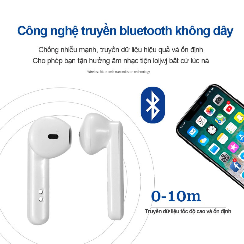 Tai nghe bluetooth không dây cảm ứng nhanh âm thnh 3D