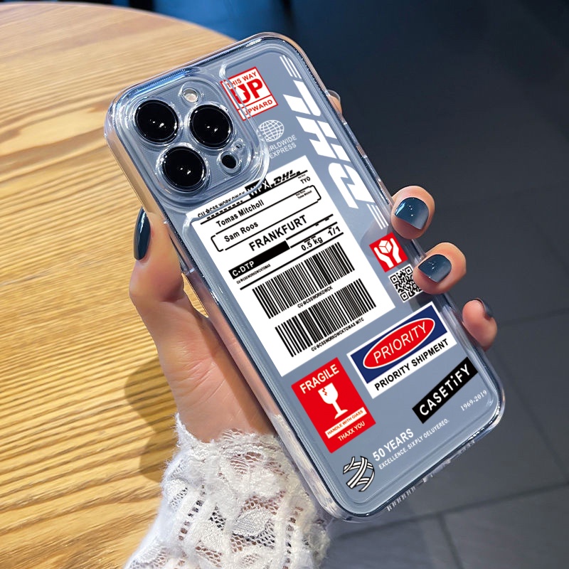 Ốp Điện Thoại TPU Gel Đệm Khí Chống Rơi Hình Mã Vạch Dhl Cho iPhone 13 Pro Max 14 12 iPhone 11 XR 8 7 SE 2022