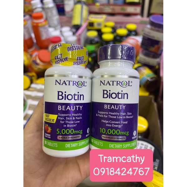 Thanh lý biotin biotin 10000 mcg 100 vnature made  hỗ trợ mọc tóc giảm rụng