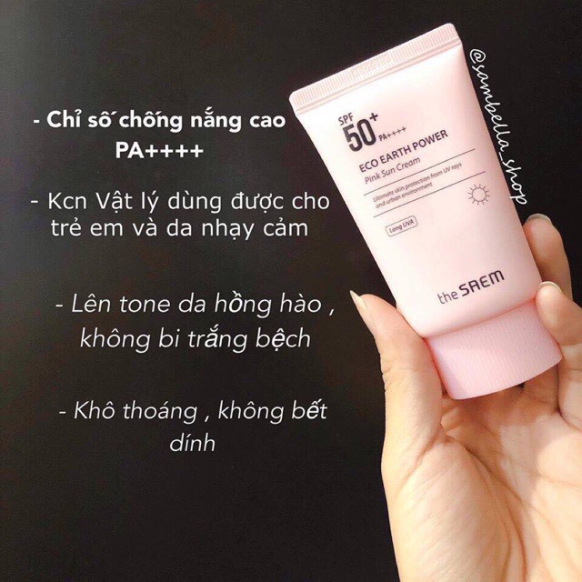 Kem Chống Nắng The Saem Eco Earth Power Sun Cream Bảo Vệ, Kiềm Dầu, Dưỡng Da Se Mịn Lỗ Chân Lông SPF50/PA+++