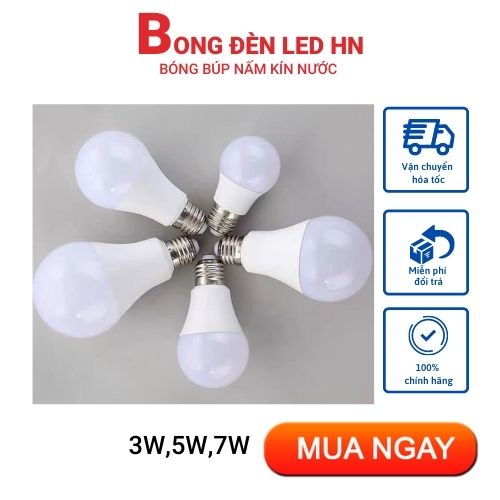Bóng Đèn Led búp tròn 3w, Bóng Đèn led chống nước trang trí Ngoài Trời Chống Nướ