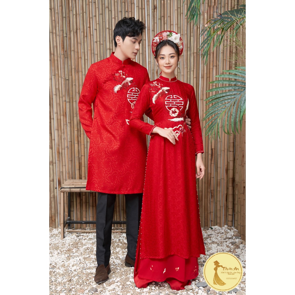 Xưởng Sản Xuất Áo Dài Cặp Cô Dâu Chú Rể Cưới Hỏi, ÁO DÀI THIÊN AN