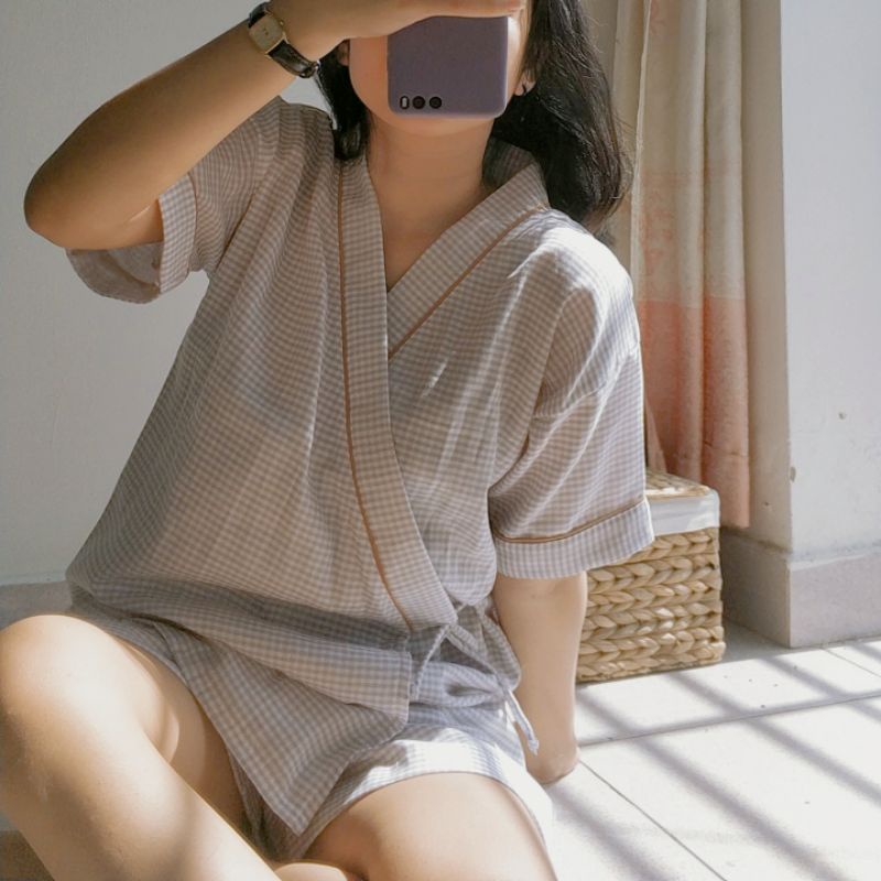 bộ yukata xô 2 lớp mềm mịn( có màu mới)