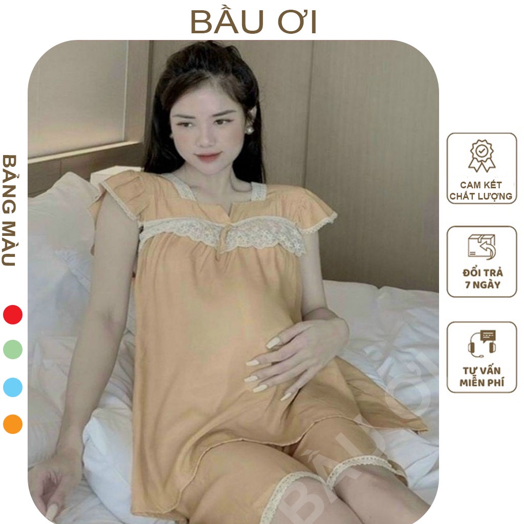 [BAUOI B14] BỘ ĐỒ BẦU LỬNG CHẤT ĐŨI LỤA MỀM MÁT MẶC SAU SINH THOẢI MÁI - QUẦN ÁO MẶC NHÀ CHO BÀ BẦU