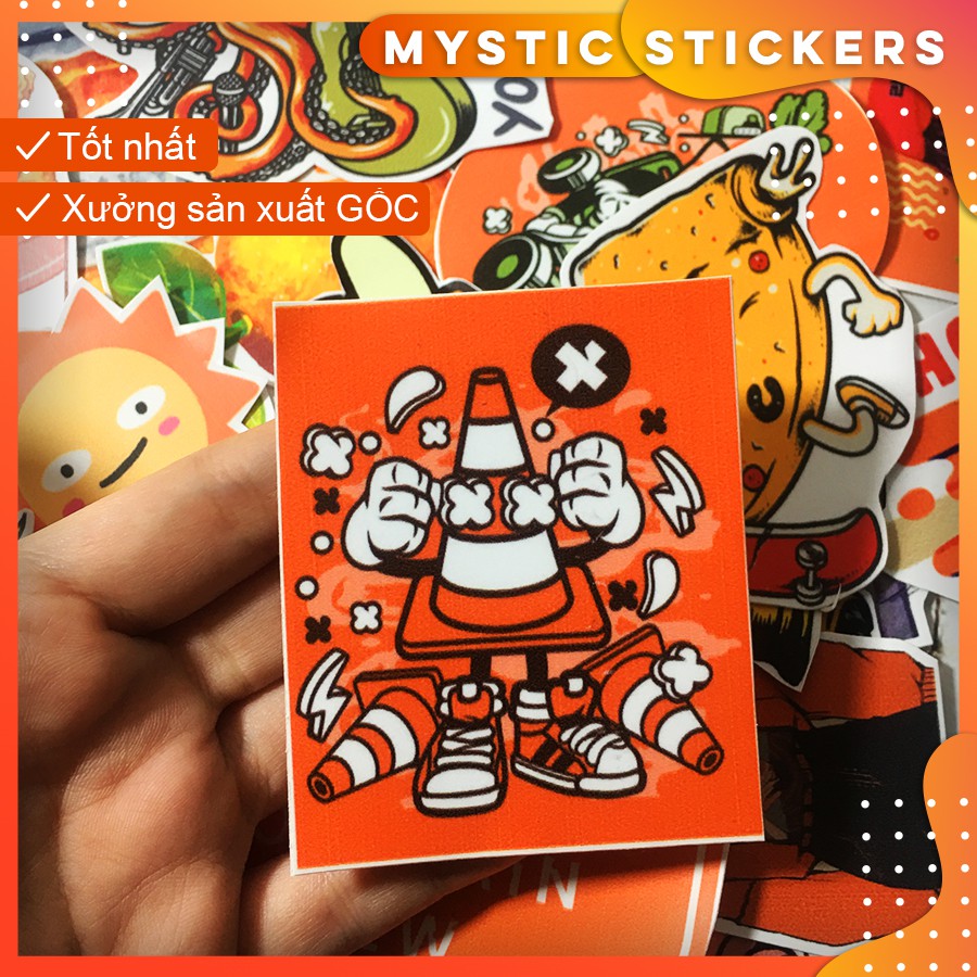 [CAM-ORANGE] 33 Sticker chống nước/ dán laptop vali xe mũ bảo hiểm nhà cửa ...