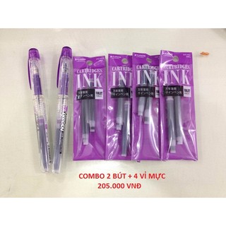 Combo 2 bút mực nhật preppy + 4 vỉ mực