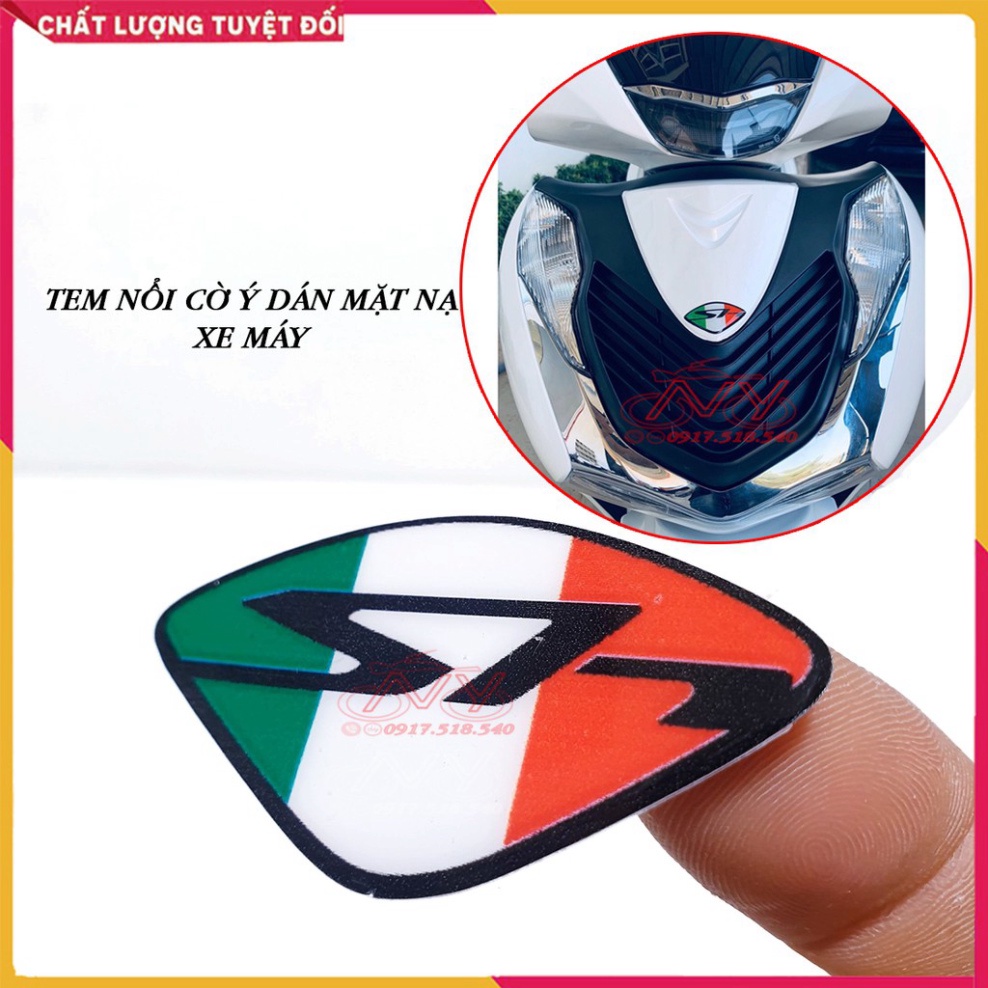 TEM LOGO CHỮ SH TRANG TRÍ XE (MÀU CỜ NƯỚC Ý) Ảnh thật Sp