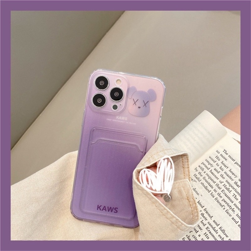 Ốp Điện Thoại Mềm Dạng Ví Chống Sốc In Hình Gấu / Thỏ Dễ Thương Cho iPhone 11 12 13 14 Pro XS Max X XR Mini 7 8 6 Plus Giá Đỡ