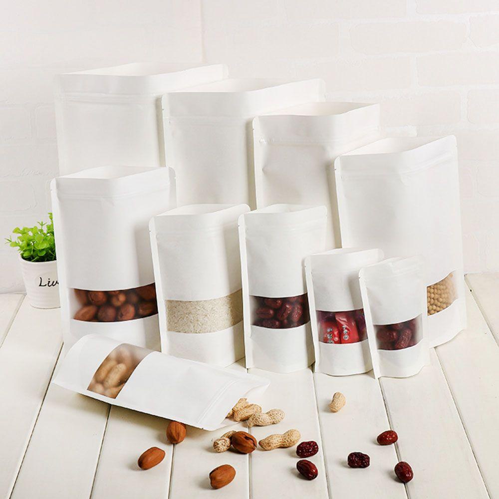 Set 10 Túi Giấy Kraft Đựng Bánh Kẹo Màu Trắng