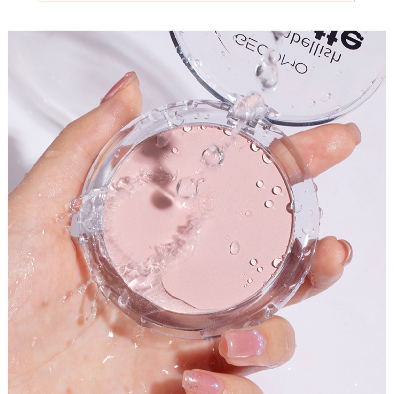 [Hàng mới về] Phấn phủ GECOMO dạng nén kiểm soát dầu ánh nhũ ngọc chống thấm nước tiện dụng