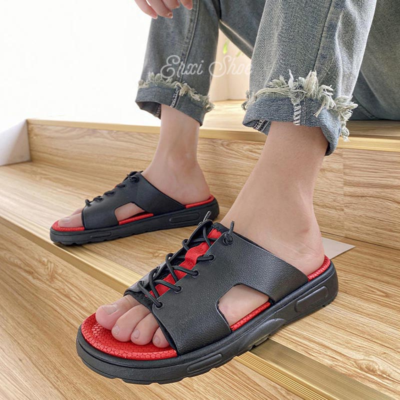 Oeggeo shop Dép Quai Ngang Đế Bằng Kiểu Dáng Thể Thao Cho Nam