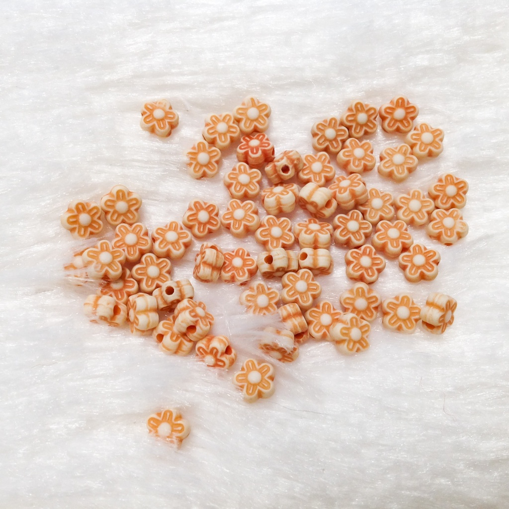 Cườm nhựa hoa mai 3d nhiều màu làm vòng tay dễ thương hạt bông size 6mm trang trí handmade