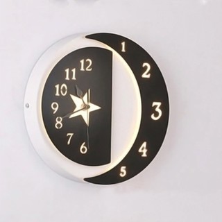 Đèn Led treo tường gắn tường trang trí nhà cầu thang tích hợp đồng hồ Led 8W 3 chế độ màu