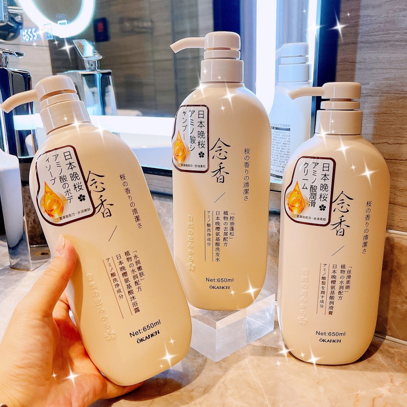Dầu gội, dầu xả, sữa tắm hoa anh đào