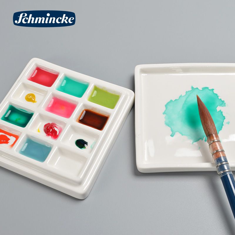 |SẴN| KHAY SỨ SCHMINCKE ĐỰNG MÀU CÓ NẮP ĐẬY