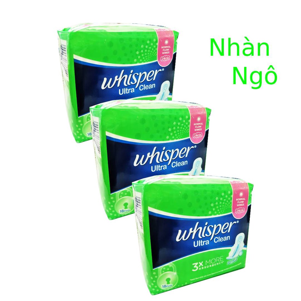 Ba gói băng Vệ Sinh Whisper Siêu Mỏng Cánh 18 Miếng