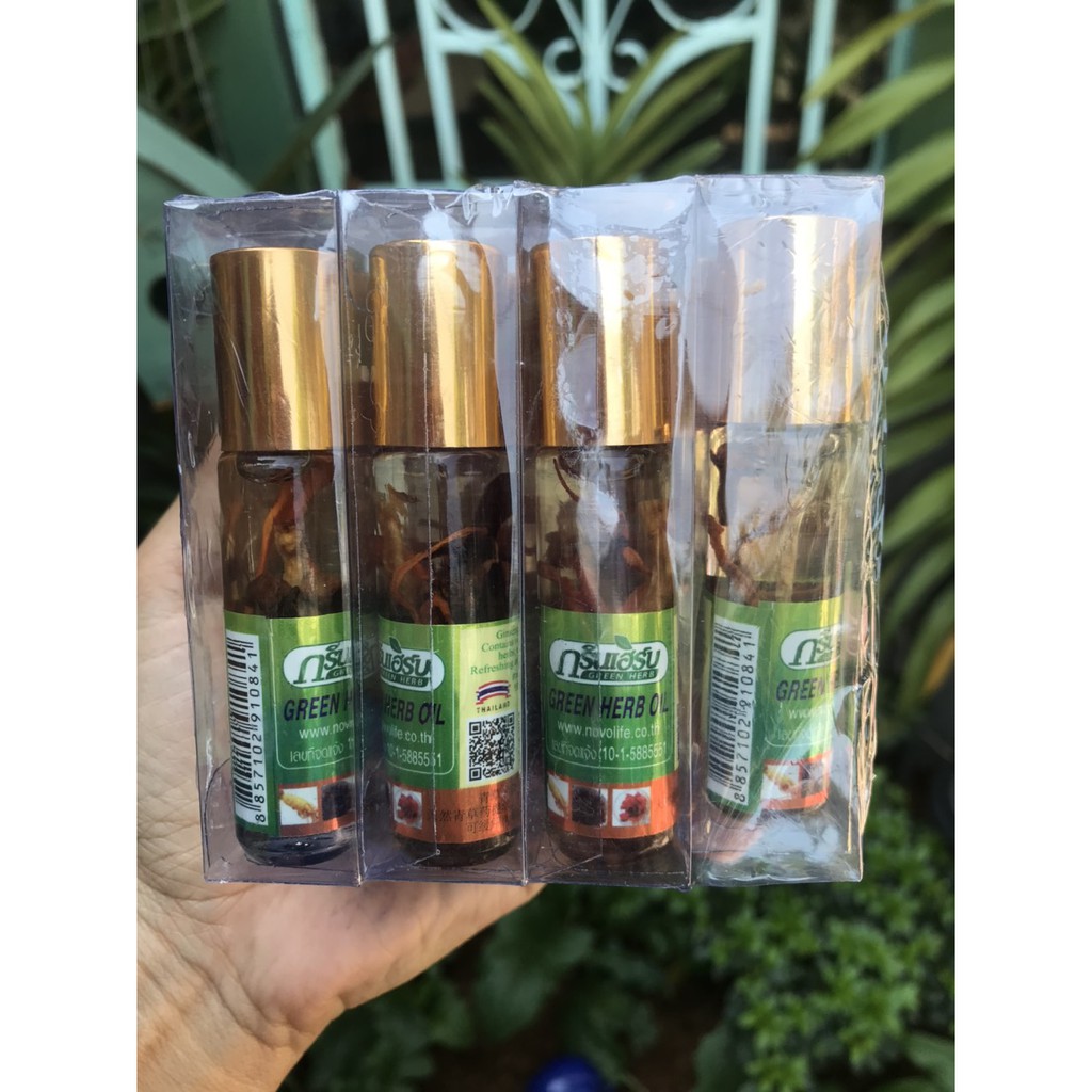 Lốc 12 Chai Dầu Thảo Dược Nhân Sâm Thái Lan Ginseng Green Herb Oil 8ml