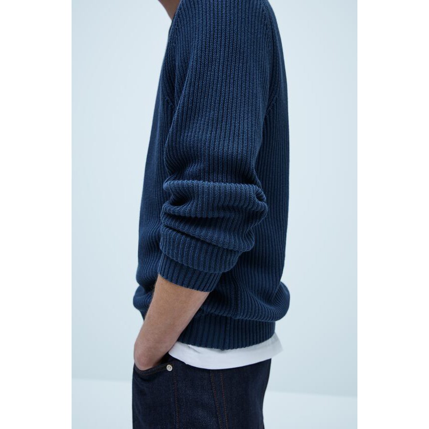 Zara Áo Sweater Dệt Kim Thiết Kế Trẻ Trung Cho Nam