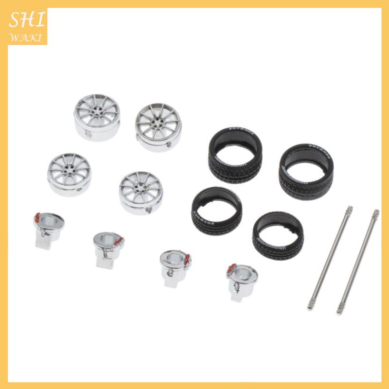 Bộ 4 Bánh Xe Cao Su Tỉ Lệ 1: 64 Dành Cho Xe Hơi Tomica Hotwheels