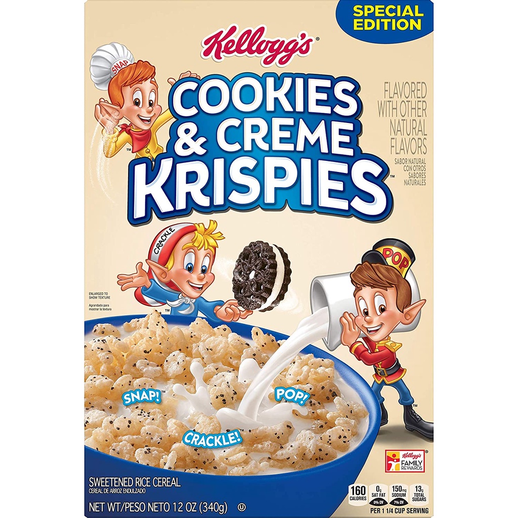 Ngũ cốc  Kellogg's Rice Krispies Cookies and Cream 482gr