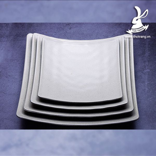 Dĩa Vuông Sâu Lòng Màu Nâu Nhám Nhựa Melamine Đài Loan - Chính Hãng