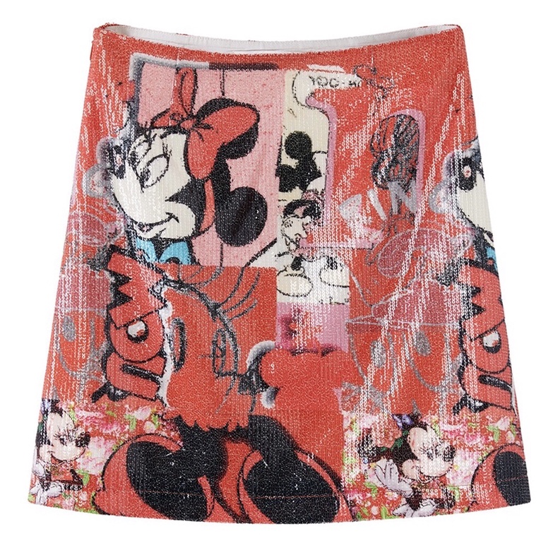 Chân váy đỏ kim sa Peacebird