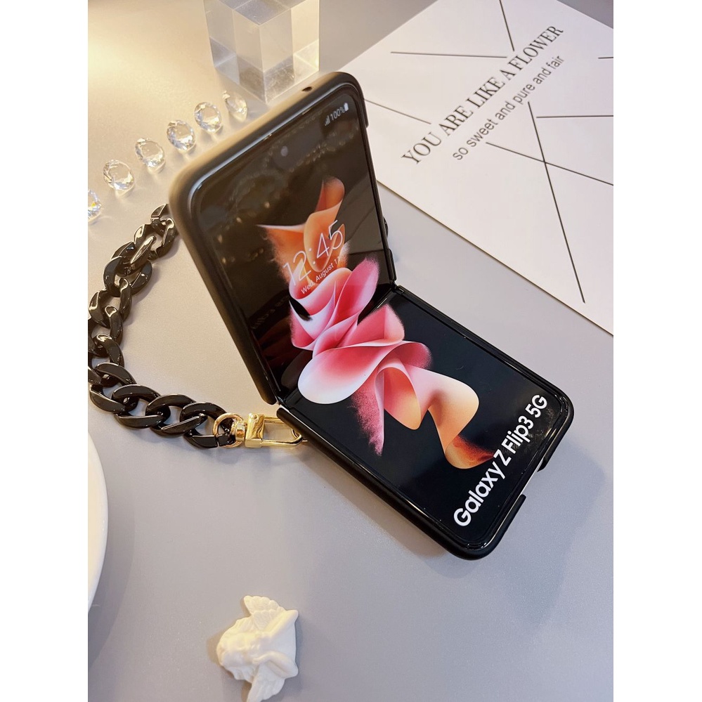 Bao Da Điện Thoại Nắp Gập Trái Tim Thời Trang Cho samsung galaxy z flip 4g 5 4 3 flip3 flip4 Zzfip5 5g Ốp