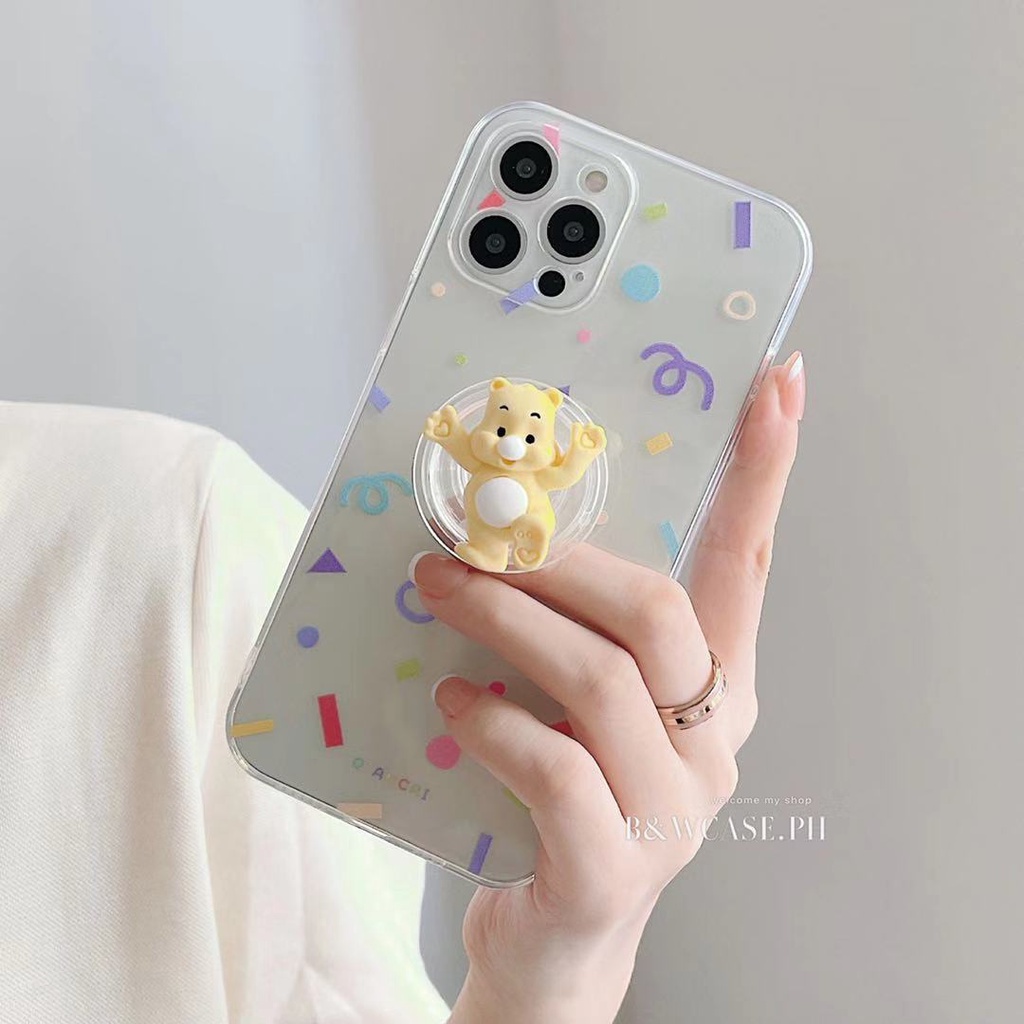 Giá đỡ điện thoại hình gấu cầu vồng hoạt hình đáng yêu nhiều màu tùy chọn