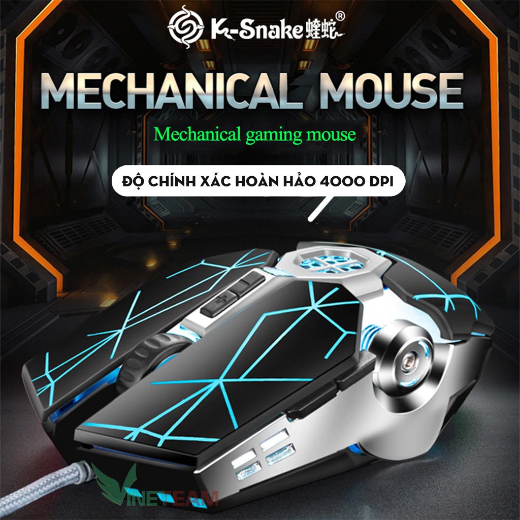 Chuột Gaming Siêu Khủng K-Snake Esports Q7 Super Gaming Kiểu Dáng Siêu Độc Lạ, Led RGB Tự Đổi Màu -dc4189