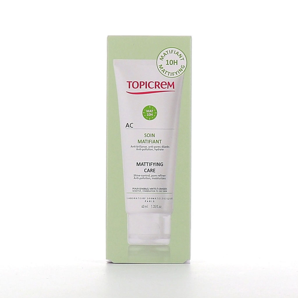 TOPICREM Kem dưỡng ẩm, kiềm dầu cho da nhờn mụn AC C care - 40ml