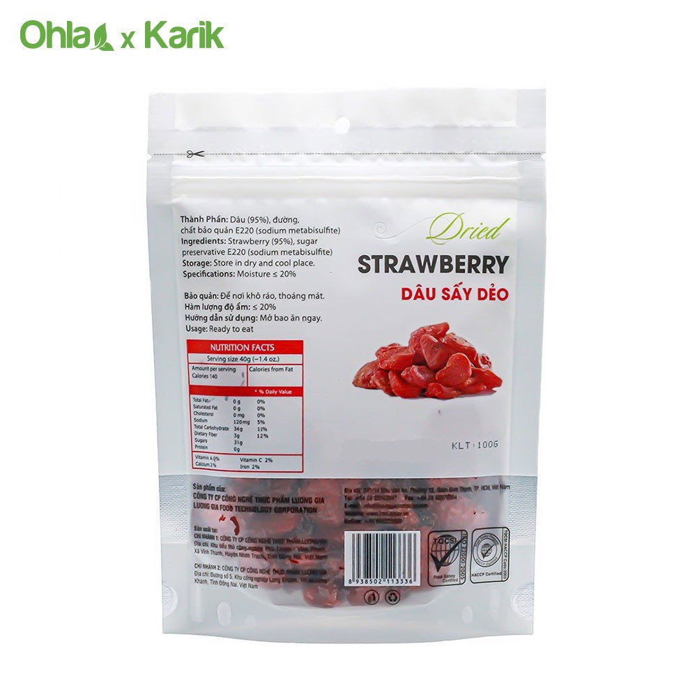 Dâu tây sấy dẻo Ohla 100g