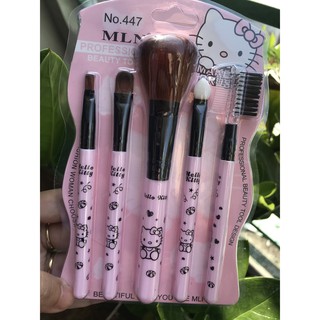 [ẢNH THẬT] BỘ 5 CỌ TRANG ĐIỂM HELLO KITTY SIÊU CUTE