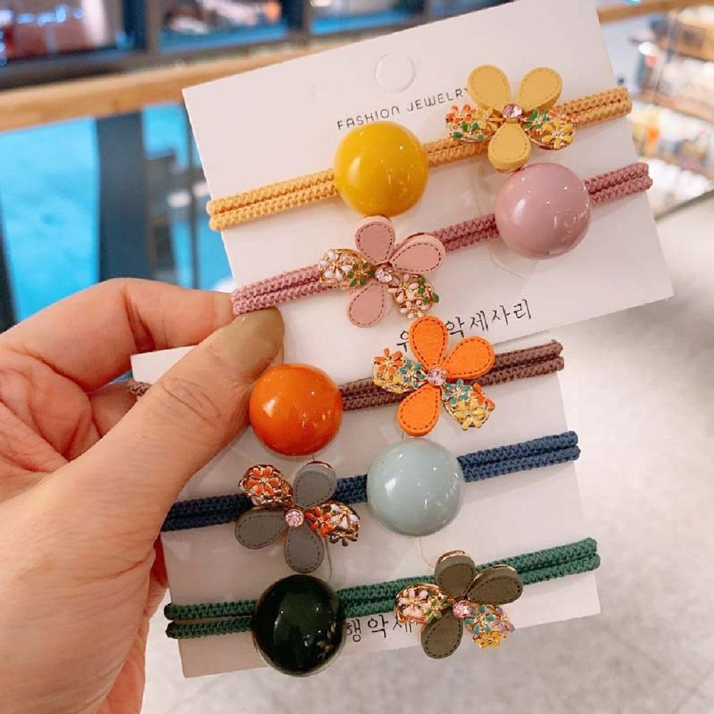 Dây Cột Tóc Cao Su Co Giãn Đính Hạt Dễ Thương