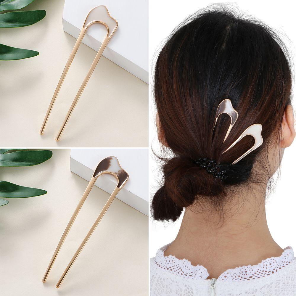 Trâm Cài Tóc Chữ U Bằng Kim Loại Phong Cách Vintage Chăm Sóc Tóc Cho Nữ