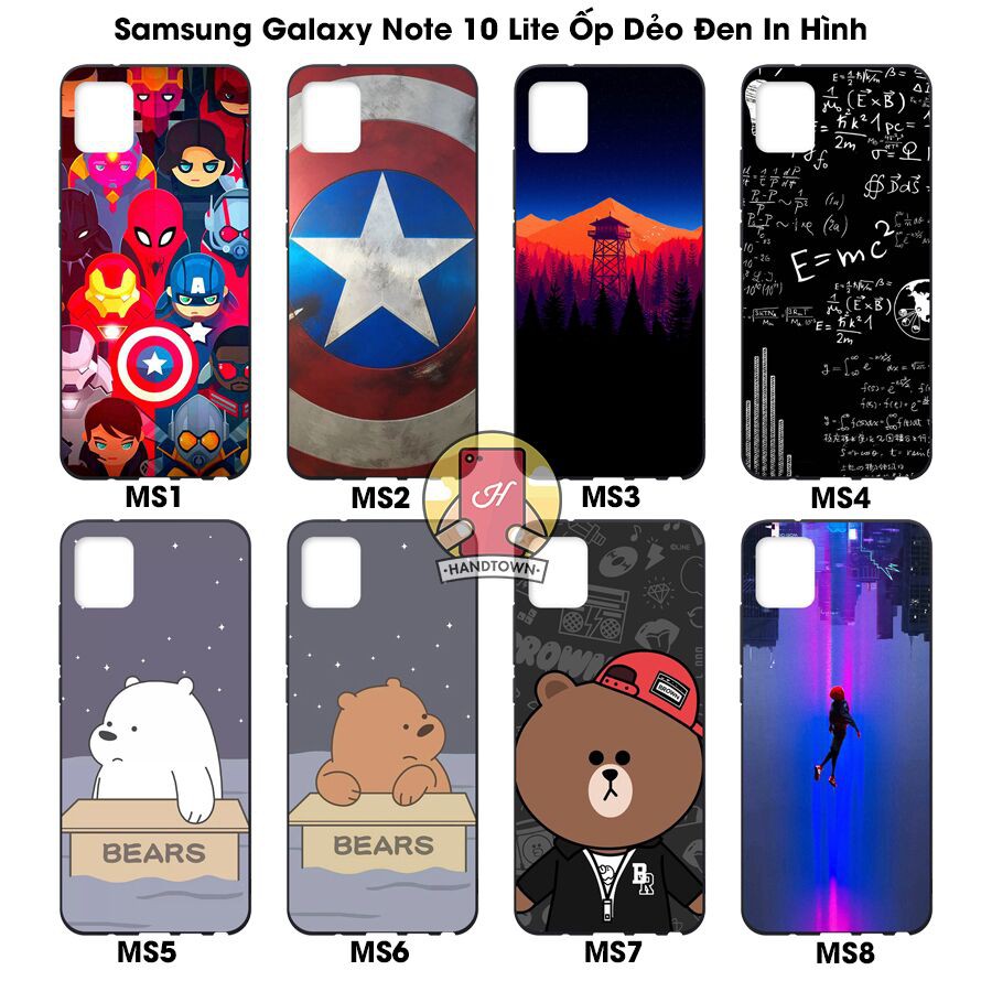 Ốp Lưng Samsung Galaxy Note 10 Lite Dẻo Đen In Hình Nhiều Mẫu Phần B