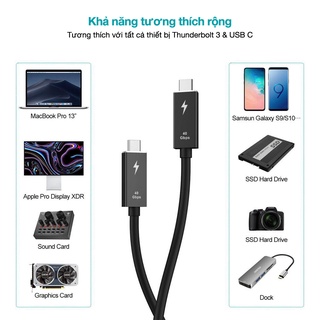Dây cáp CHOETECH USB-C ra USB-C chuẩn Thunderbolt 3 - A3008 (Tất cả các sản phẩm di động/iPad/Macbook)