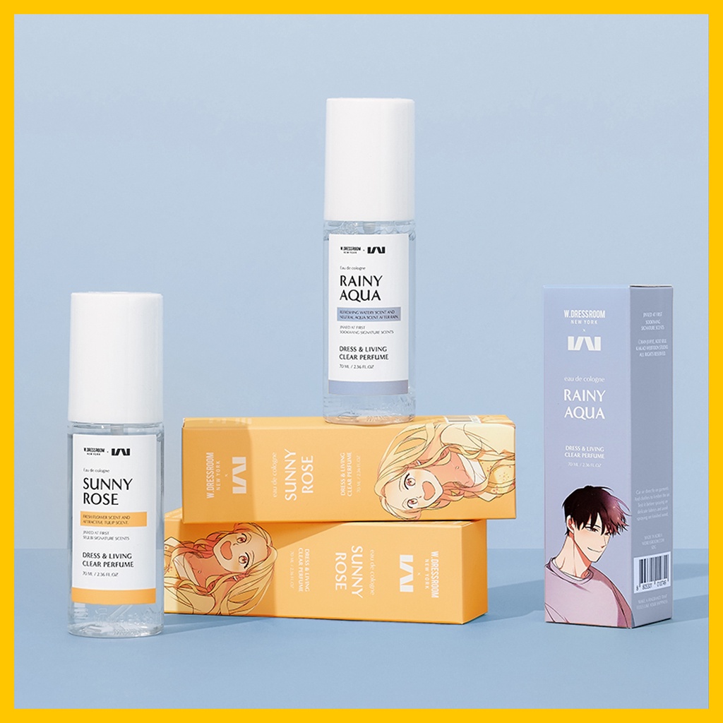W.DRESSROOM DRESS & LIVING CLEAR PERFUME 70ml - Nước Mưa / Nắng Hoa Hồng