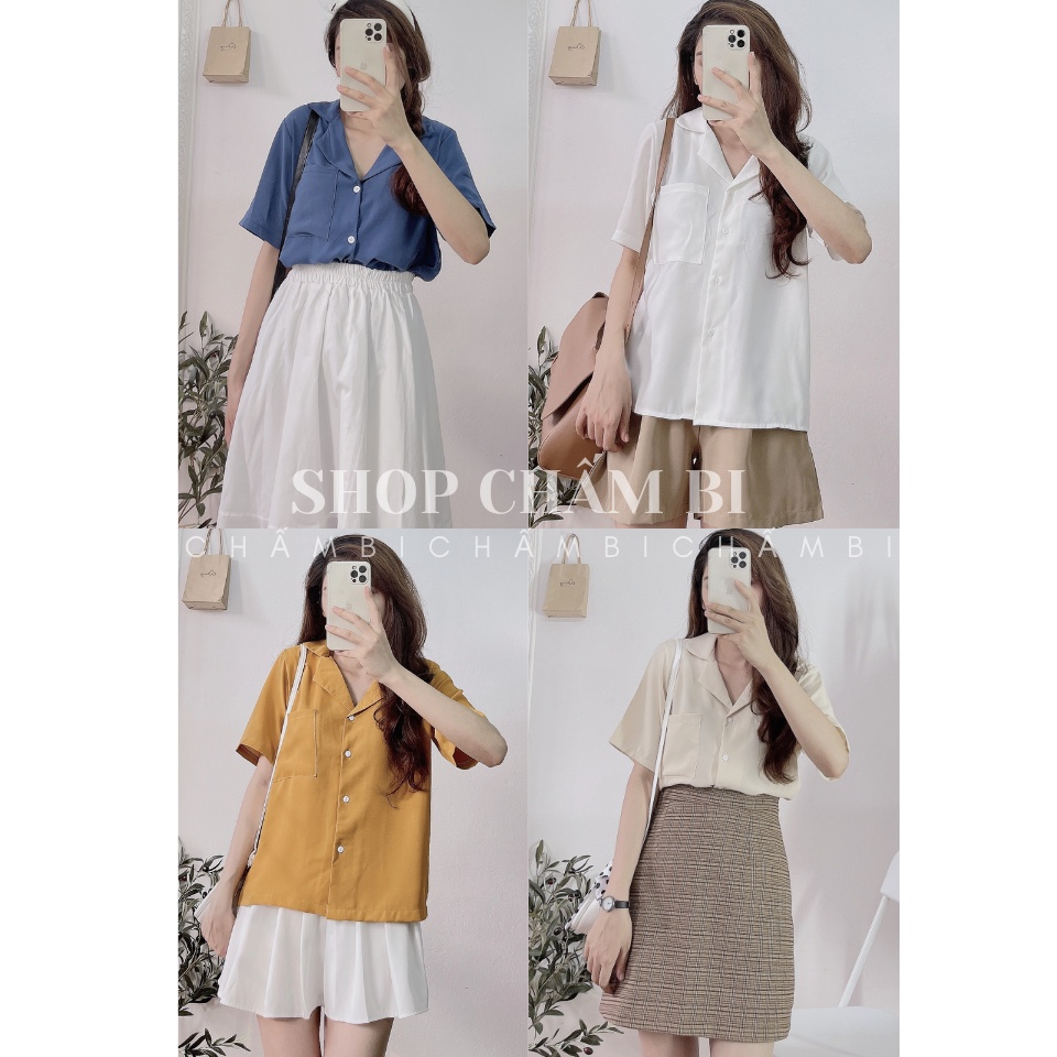 [SALE] Áo Cổ Vest Cộc Tay A.193, áo sơ mi cộc tay cổ vest trơn Hàn Quốc | BigBuy360 - bigbuy360.vn
