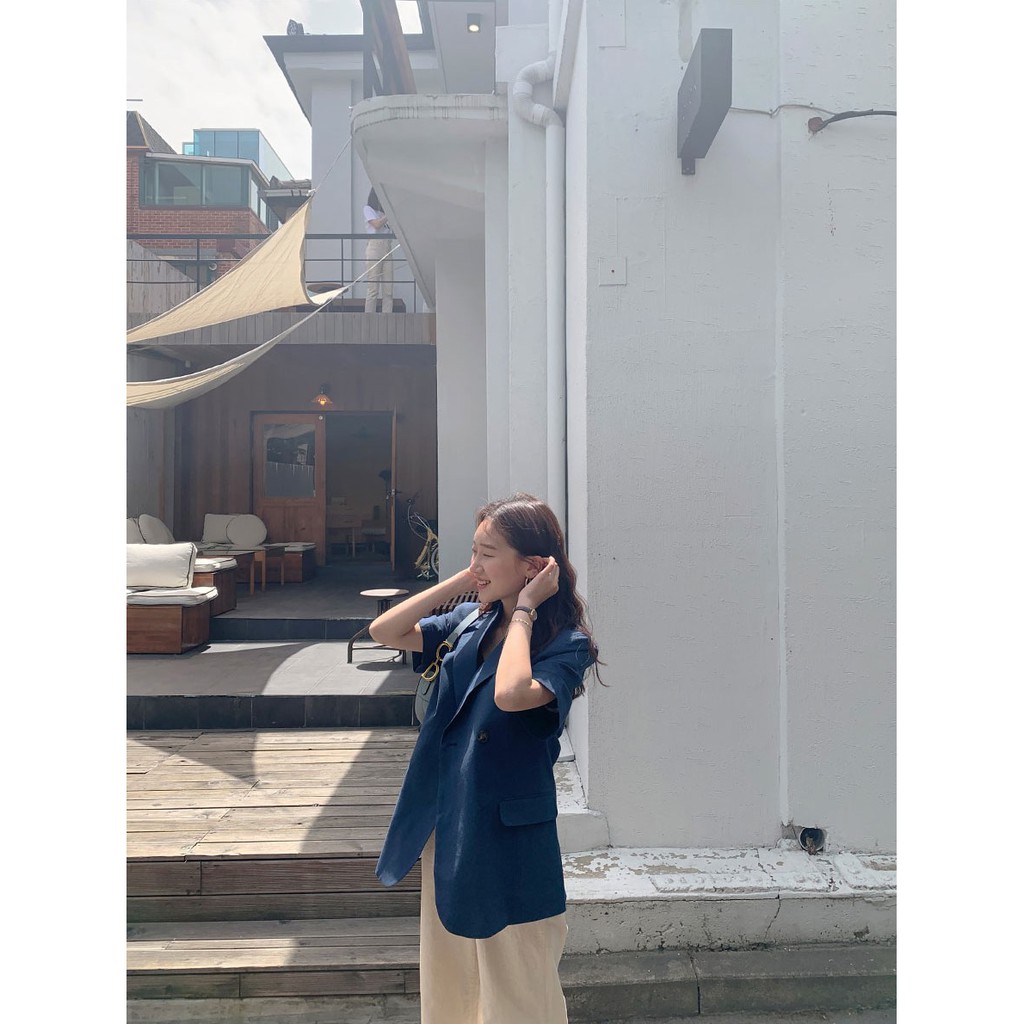 [SẮN RÊU+BE SỐ LƯỢNG ÍT] Áo blazer cộc tay basic style Hàn Quốc (nâu/be/xanh) | BigBuy360 - bigbuy360.vn