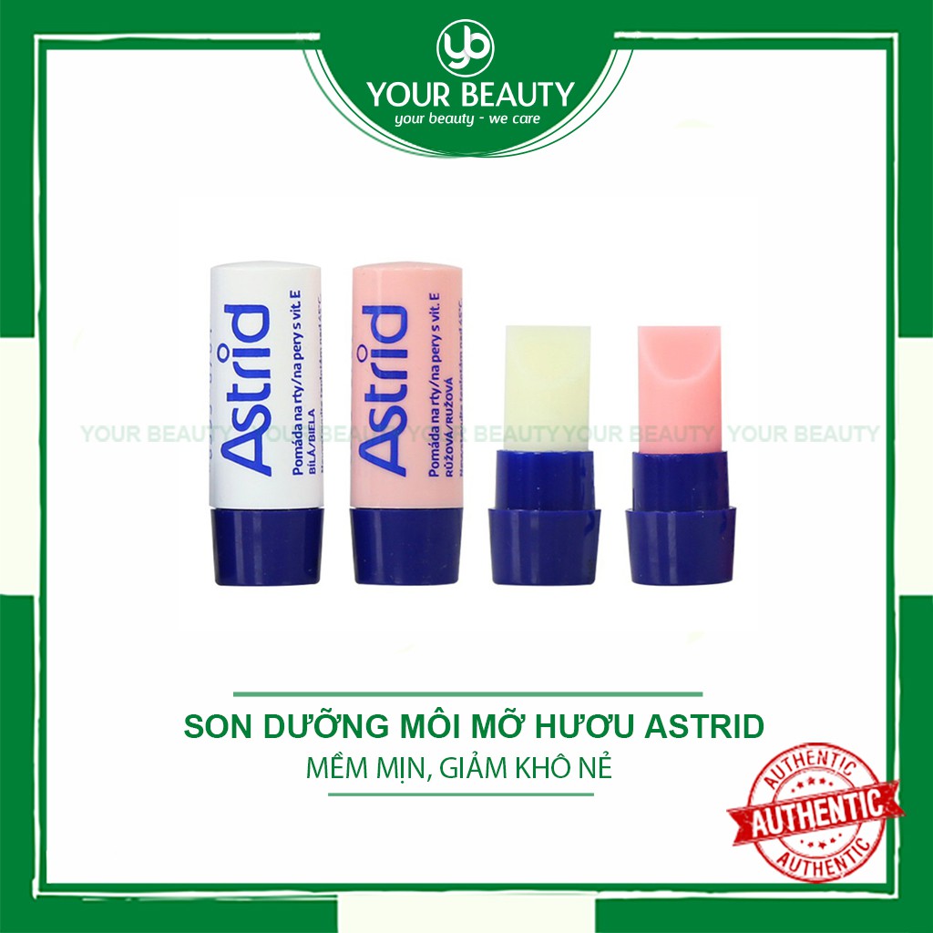 Son dưỡng môi mỡ hươu giảm khô nẻ Astrid size nhỏ 3g và size lớn 4,8g