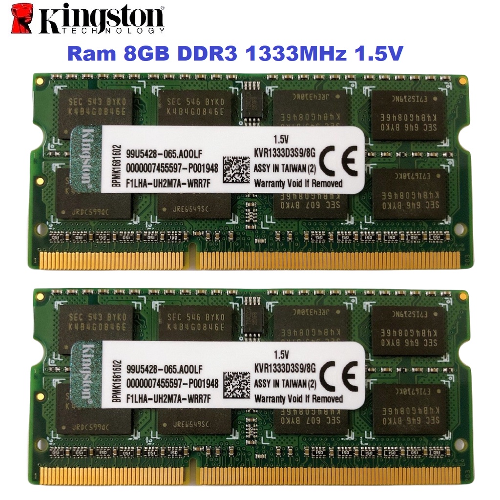 Ram Laptop 8GB DDR3 1066MHz 1333MHz Kingston Samsung Hynix Crucial - Bảo hành 36 tháng