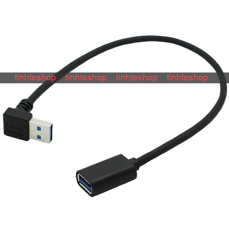 Cáp USB 3.0 AM AF 1 đầu bẻ góc trên - Dây USB 3.0 1 đầu đực 1 đầu cái 1 đầu xoay bẻ góc lên trên 30Cm