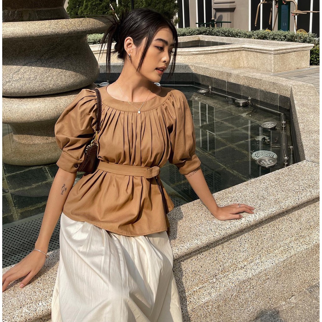 Áo xếp ly cổ thuyền  Rusole shirt | BigBuy360 - bigbuy360.vn