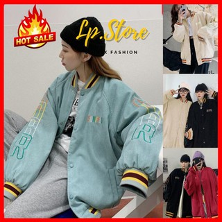 Áo Khoác Bomber Nam Nữ - Áo Khoác Kaki Unisex EOHFFRU Vải Nhung Siêu Hot - LP.STORE